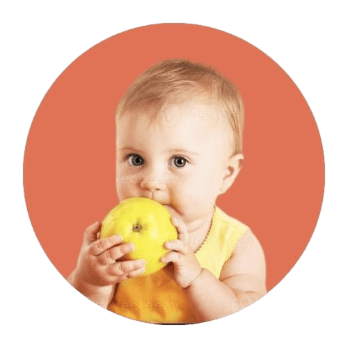 baby with fruit