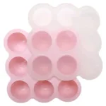 Silicone freezer tray for baby food with lid in Baby Pink colour.